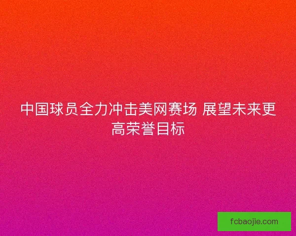 中国球员全力冲击美网赛场 展望未来更高荣誉目标
