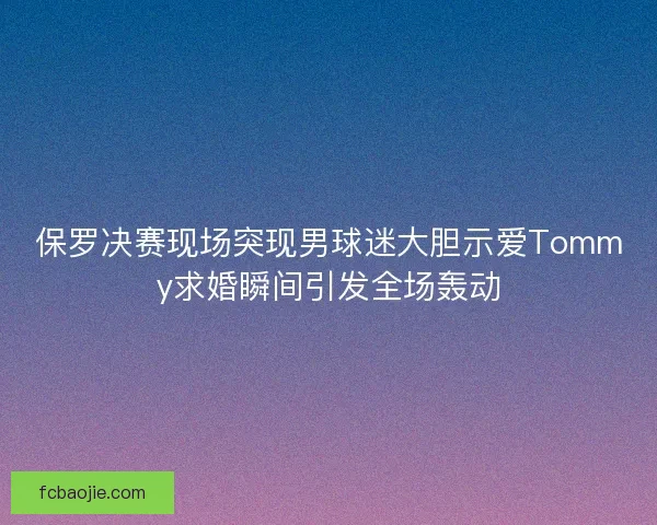 保罗决赛现场突现男球迷大胆示爱Tommy求婚瞬间引发全场轰动